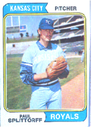 1974 Topps Baseball Cards      225     Paul Splittorff